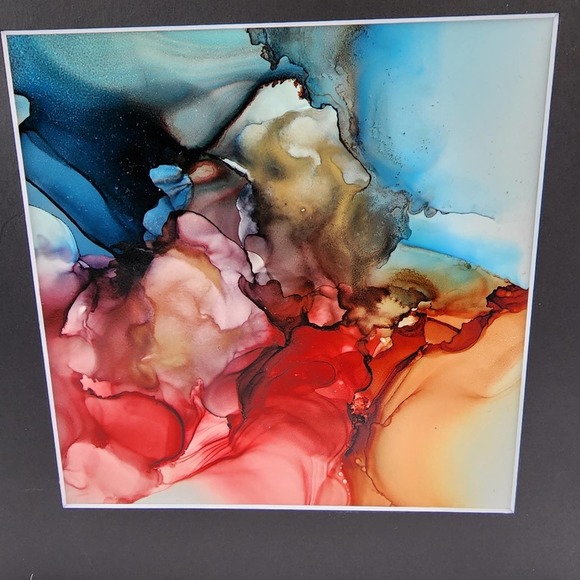 Original Alcohol Ink on Grafix & Matted in Black - Picture 2 of 4